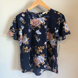 Floral navy shirt